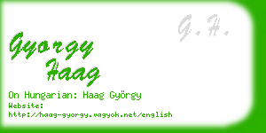 gyorgy haag business card